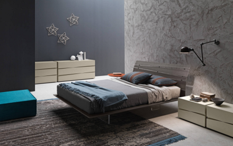 PRESOTTO LETTO TANGO WOOD E COMODINI JAZZ